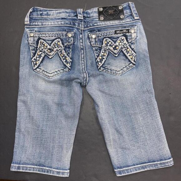 Miss Me Jean Bermuda Shorts Floral Embroidered Western Equestrian Rhinestone 12 - Picture 1 of 15
